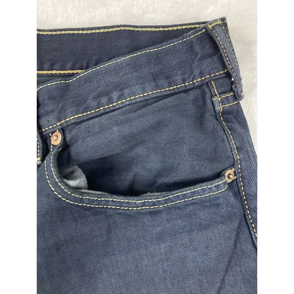 Levi's 501 Button Fly‎ Denim Jeans Mens Blue Dark Wash 36x34 (35x33 Measured)